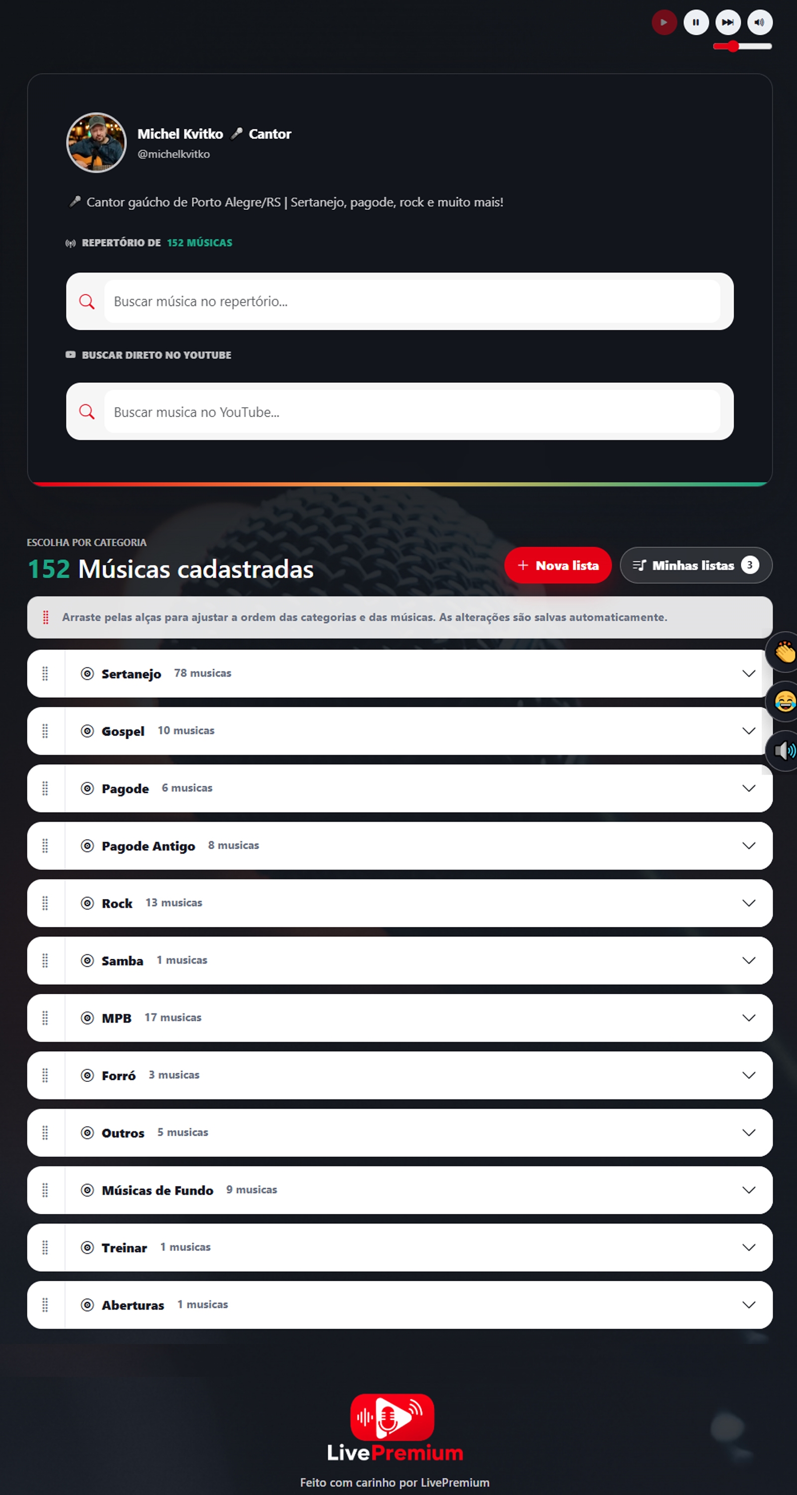 Seu repertório sempre à mão